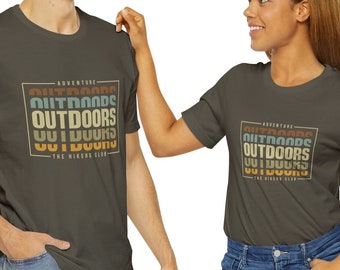 Outdoors Hiker Club Couples Shirt, Adventure Couples TShirt, Gift for Him, Gift for Her, Gifts, Outdoor Gifts