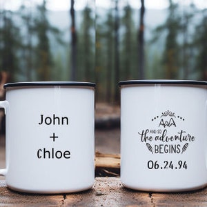 Personalized Adventure Mug, Gift for Her, Gift for Him, Anniversary Gift, Engagement Gift, Gift for Couples, Gift for Friend, Unique Gift