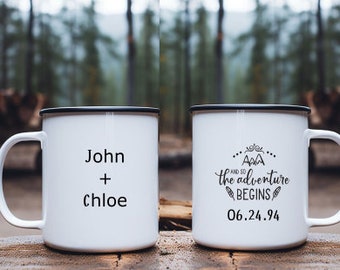 Personalized Adventure Mug, Gift for Her, Gift for Him, Anniversary Gift, Engagement Gift, Gift for Couples, Gift for Friend, Unique Gift
