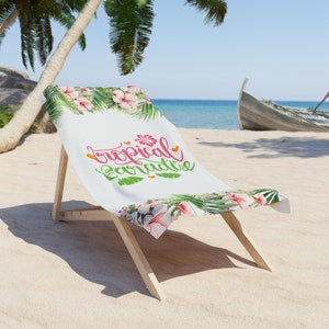 Tropical Paradise Beach Towel, Hawaii Towel, Family Vacation Beach Towel, Beach Vacation, Birthday Gifts, Anniversary GIfts