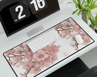 Sakura Flower Desk Mats Extend Gaming Mouse Pad Large Mousepad Keyboard Mouse Mat Desk Pad for Work Game Office Home XXL