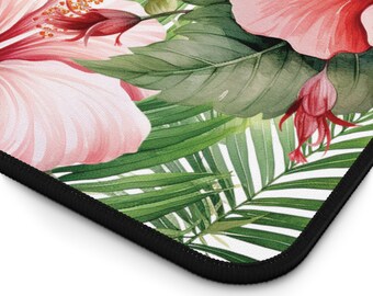 ハイビスカスフラワーハワイデスクマットパーソナライズされたマウス