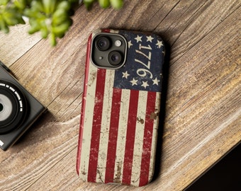 Patriotic Flag Phone Case: 1776 Americana Cover for 4th of July Independence Day, Google Pixel, iPhone Case, Samsung Case, Mothers Day Gift