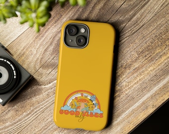 Retro Good Vibes Only Tough Case, Phone Case, Google Pixel, iPhone Case, Samsung Case, Gifts for Teens, Gifts for Her, Groovy Vibes