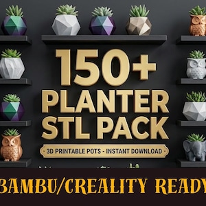 150+ Planter STL Pack | Humanoid, Animal, Self-Watering Pots (Commercial Use)