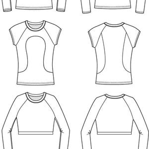 Athletic Rash Guard Sewing Pattern, Raglan Compression Shirt PDF Template (XS-5XL)