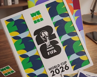 Coffret personnalisé pour album d'autocollants de la Coupe du Monde 2026 – Protection pour album de football – Portugal, Brésil, Argentine et autres équipes nationales