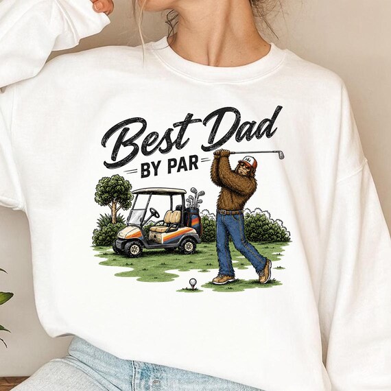 Bigfoot Golf Dad PNG, Funny Sasquatch Father's Day Sublimation Design (Digital Download)