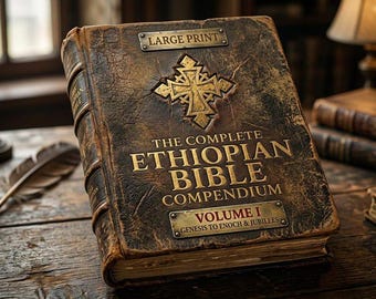 Etiopisk bibelsamling, storstilad kristen bibel, volym 1, vintage religiös bok
