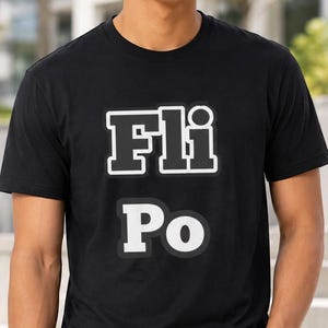 Flipo Graphic Tee, Funny Bold Text Shirt, College Style Unisex T-Shirt, Trendy Statement Tee