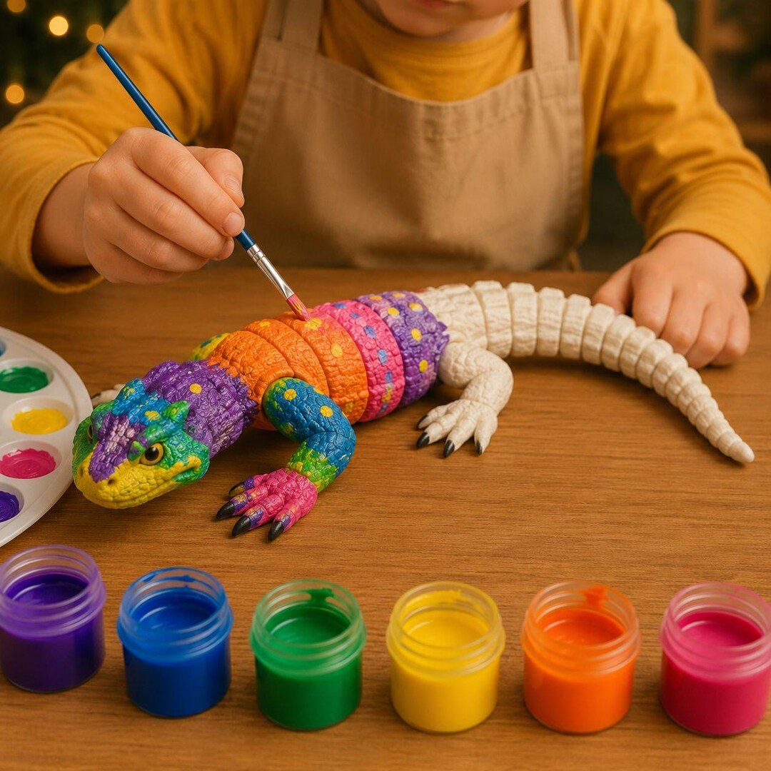 Paint Your Own Articulated Lizard Kit – 3D Printed Reptile Toy - Etsy