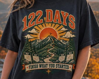 122 Days of School Shirt, Comfort Colors Teacher Tee, Vintage Mountain Graphic T-Shirt, Adult Short Long Sleeve, 122nd Day School Gift