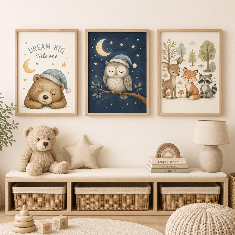 Lion Alphabet ABC Nursery Poster, Pastel Animal Kids Room Wall Art ...