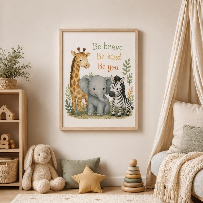 Lion Alphabet ABC Nursery Poster, Pastel Animal Kids Room Wall Art ...