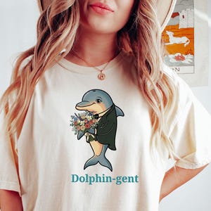Comfort Colors® Grappig Dolfijn T-shirt, Verliefd T-shirt, Pre-bruiloft T-shirt