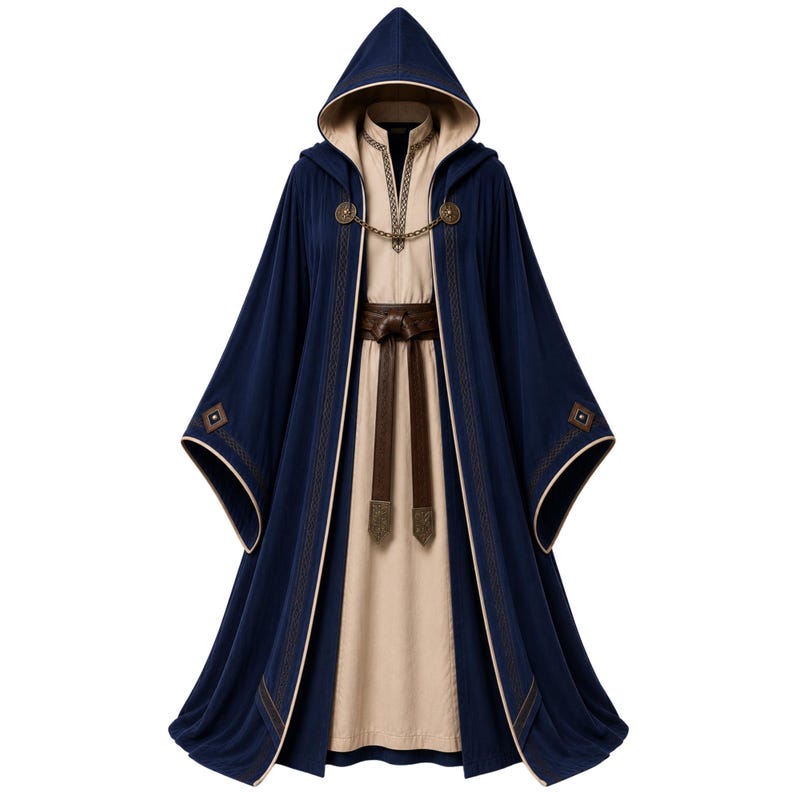 Magive Robe Blue Mage Cloak - Etsy