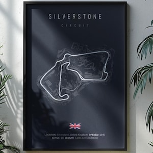 Silverstone Circuit Poster, British Grand Prix Wall Art, Formula 1 Track Map, UK Racing Print, Motorsport Decor, F1 Gift for Him