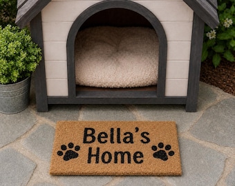 Personalized Pet Doormat | Custom Cat & Dog Name Welcome Mat | Animal Lover Gift | Laser Engraved
