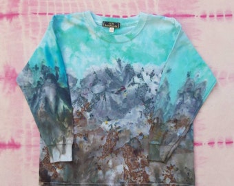 Tie-dye childrens t-shirt | ice-dye long sleeve | a made item | ages 3-8 | cotton