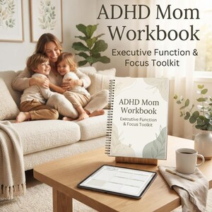 Cahier d'exercices pour mamans de personnes atteintes de TDAH | Outils pour les fonctions exécutives | Agenda « De l'agitation à l'organisation » | PDF imprimable : Concentration et routine