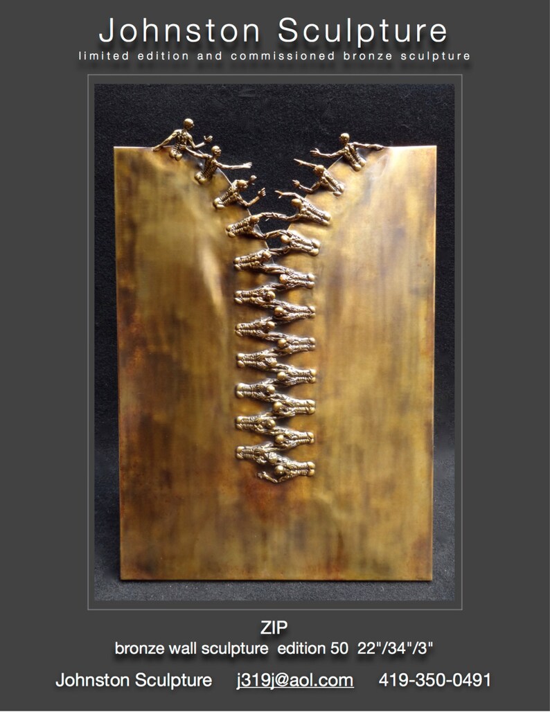ZIP Bronze Sculpture. Etsy