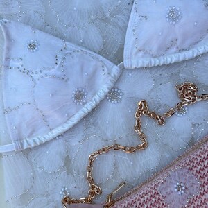 Beaded floral bikini top