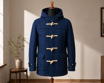 Vtg 1950s Stone-dri Cream Wool WW2 Royal Navy Short Duffle Coat