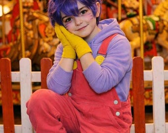 Kid jax TADC inspired outfit - Cosplay costom- pink Overall - purple Hoodie - Yellow glaves