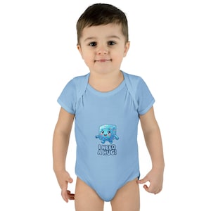 Animated Ice Cube Baby Bodysuit, "I Need a Hug" Ribbed Infant Onesie