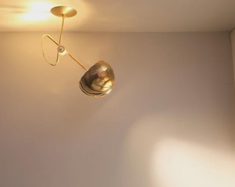 Moderne koperen spotkroonluchter uit het midden van de eeuw – verstelbare plafondlamp voor woonkamer, eetkamer en studio
