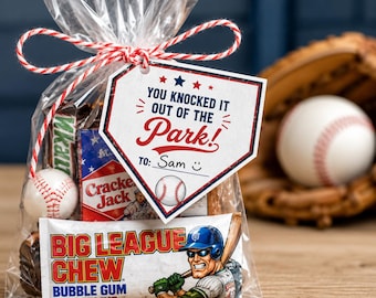 Digitale Baseball Leckerlibeutel Etiketten PDF