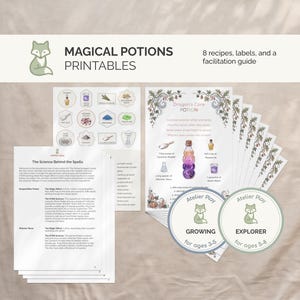 Magical Potion Science Activity Set | Printable Recipe Cards & Labels, Witch's Brew Halloween Sensory Play (Digital Download)