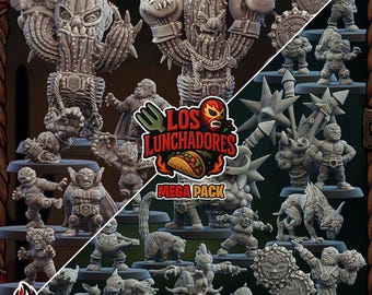 Luchadores Mega Pack (Halfling and Gnome Proxy): Printable Miniatures for Fantasy Football (STL)