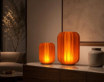 Aurea Table Lamp Amber  - Plant-Based - Modern Sculptural Lamp, Minimalist Bedside Light, Designer Home Decor Lighting, Warm Ambient