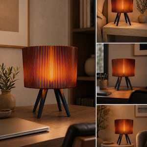 Table Lamp Orbit Amber -  Modern Sculptural Plant-Based- Lamp, Minimalist Bedside Light, Designer Home Decor Lighting