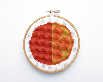 ORANGE mini cross stitch kit