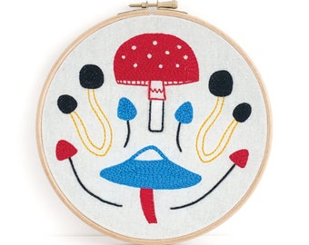MUSHROOMS embroidery kit