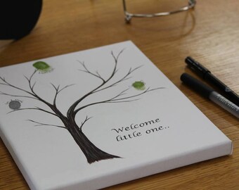 Quote Thumbprint Tree Guest Book Etsy Quote Thumbprint Tree Guest Book Etsy