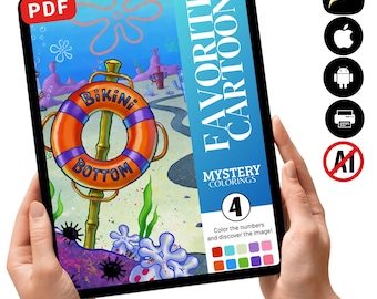 Lieblings Cartoon Mystery Malbuch | Cartoon Unterwasserszene (PDF Download)