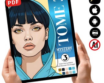 Libro para colorear de chicas anime misteriosas / Arte de retratos manga (Descarga en PDF)