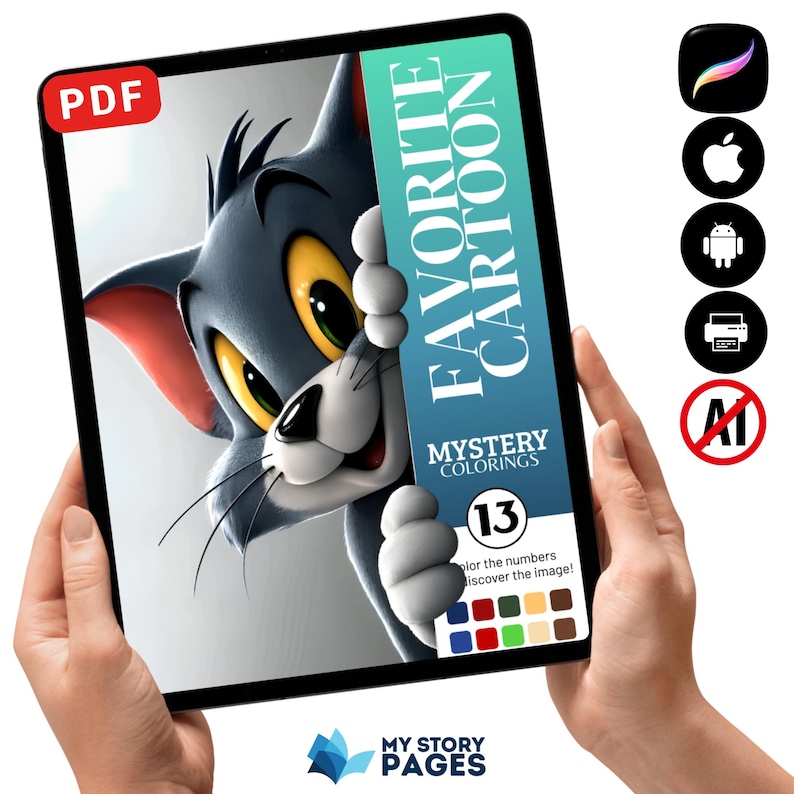 Favorite Cartoon Mystery Coloring Book Vol. 13 | Color by Number ...