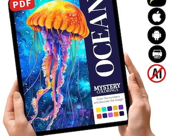 Libro para colorear: El misterio de las medusas oceánicas, arte fantástico submarino (descarga digital)
