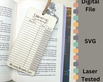 Marcapáginas SVG de tarjeta de préstamo de biblioteca: Archivo láser de lista de lectura personalizada (actualizado en 2026)