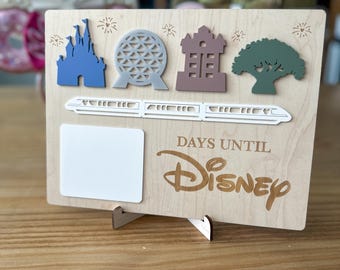 Disney Countdown Board | Days Until Disney Sign | Disney Trip Countdown | Disney Vacation Planner | Magic Kingdom Decor | Reusable Countdown
