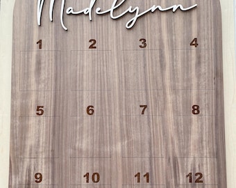 DIGITAL FILE** Newborn to One Year Photo Board | SVG file for Glowforge/laser cutter