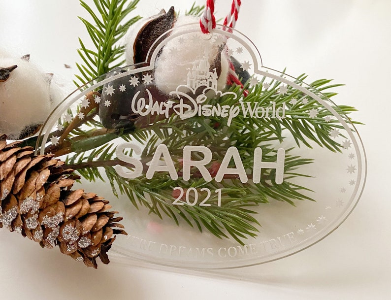 Disneyinspired Personalized Cast Member Name Tag Ornament Custom Wood