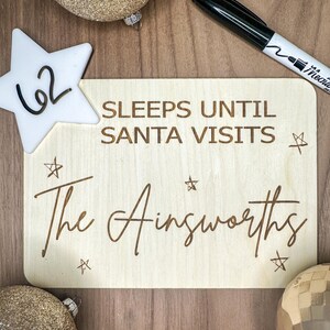 "Weihnachts-Countdown-SVG-Datei - ""Schlaft bis zum Besuch des Weihnachtsmanns"" Design, personalisieren mit Familien- oder Kindernamen | Glowforge Custom File