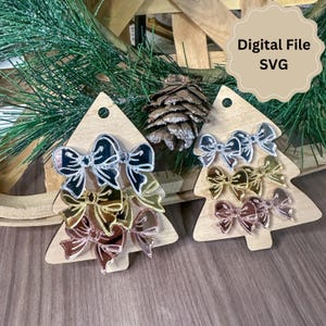 File SVG per orecchini a fiocco Coquette: design tagliato al laser (3 misure)