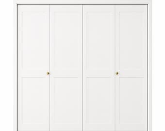 Custom White Shaker Bifold Closet Doors | Plywood Interior Folding Door