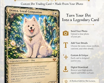 Carta collezionabile personalizzata per animali fantasy / Ritratto digitale personalizzato (Download digitale)